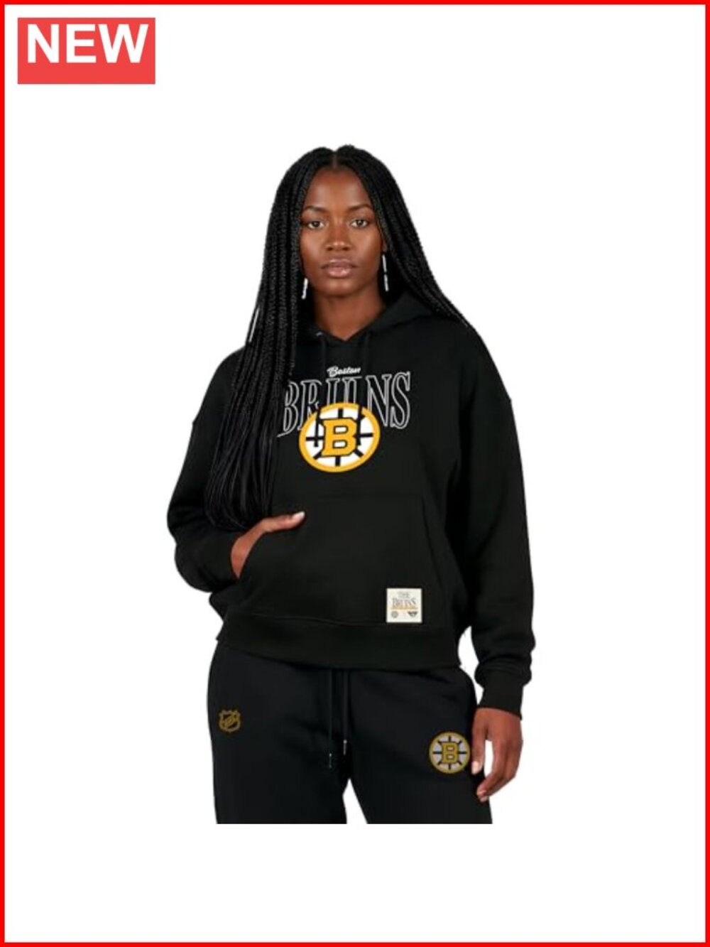 NHL Officially Licensed Fleece Pullover Hoodie Embroidered Logo Kangaroo Pocket